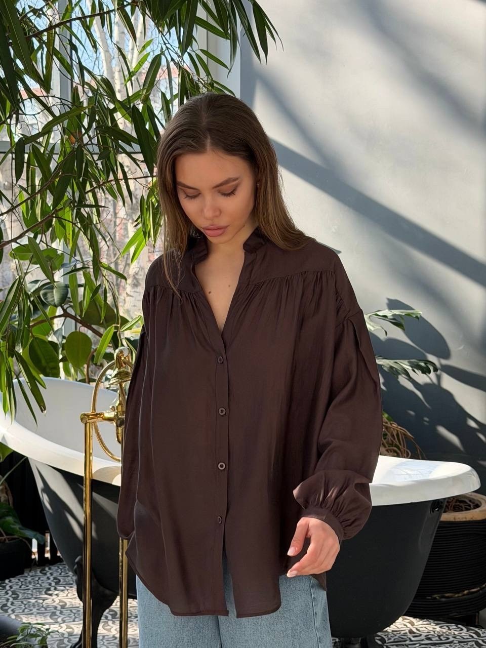 блузка стильная,рубашка женская,рубашка коричневая,блуза,блуза женская