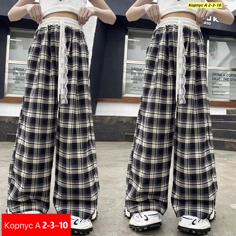 клетчатые штаны широкие,широкие брюки,женские широкие брюки,брюки женские в клетку,клетчатые брюки женские широкие
