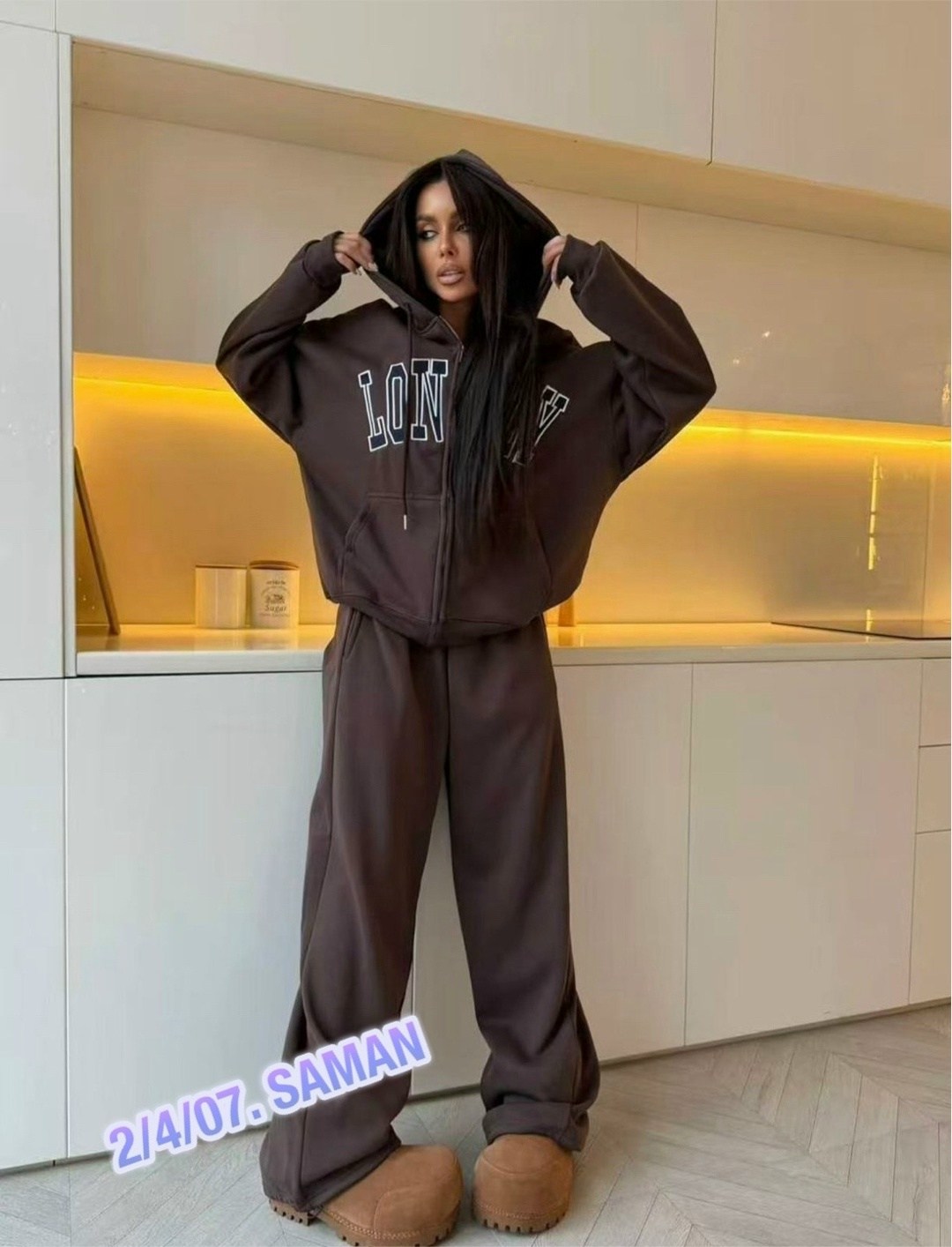 cпортивный костюм женский на флисе,костюм женский спортивный,женский костюм,костюм спортивный оверсайз со штанами палаццо и зип худи micca,костюм спортивный оверсайз со штанами палаццо и зип худи micc