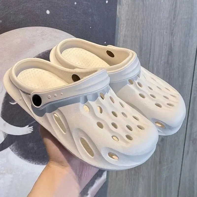 ,крокс бежевые сабо,тапочки с дырками, пляжная,летние тапочки