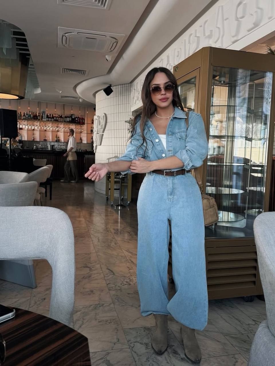 джинсовый комбинезон турция оверсайз couture brand,комбинезон женский джинсовый,джинсовый комбинезон,брючный костюм,джинсы комбинезон