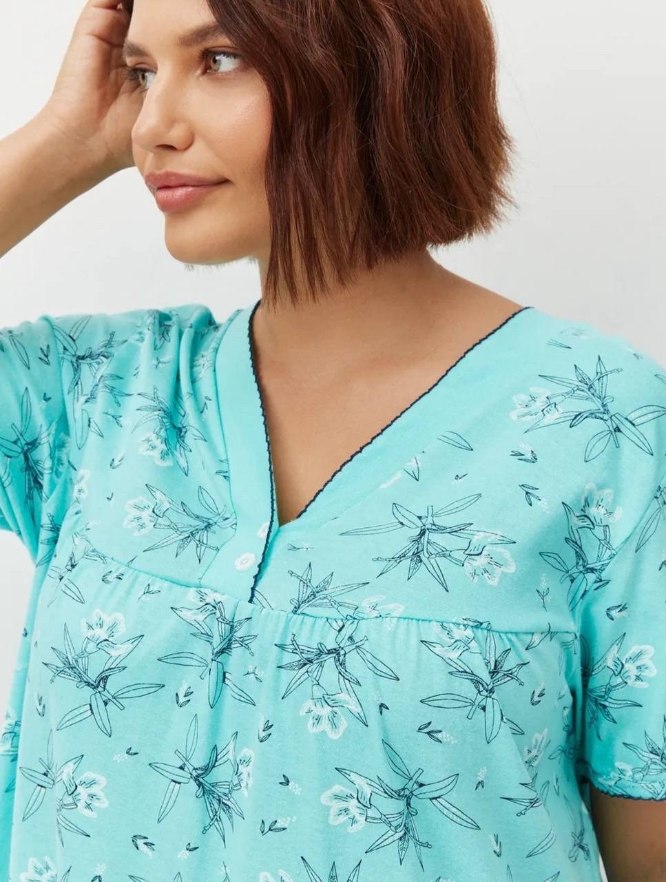 ночная сорочка трикотажная хлопок mironia,ночная сорочка хлопок большие размеры mironia,ночная сорочка для дома,ночная сорочка трикотажная хлопок,ночная сорочка