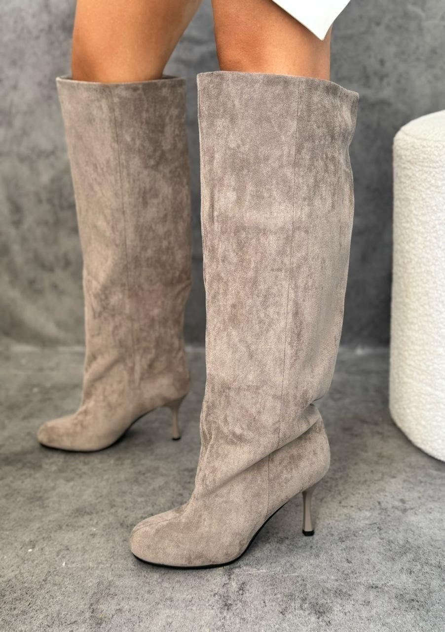 касадей ботфорты замшевые,серые замшевые сапоги,замшевые серые сапоги на вайлдберриз,замшевые сапоги,сапоги женские серые замшевые