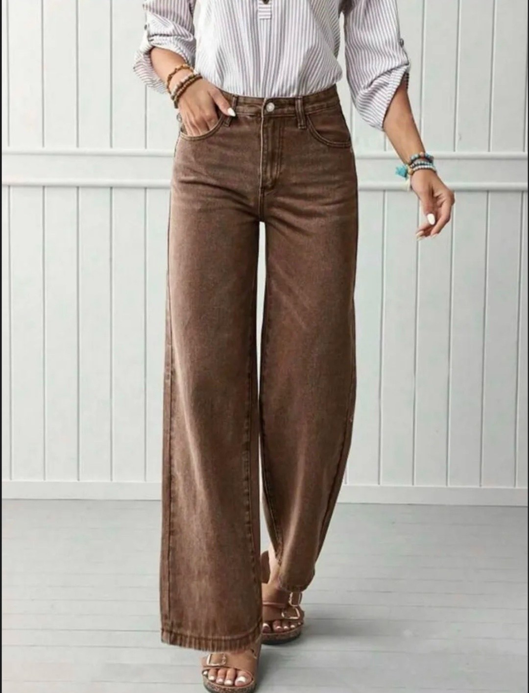 джинсы прямые широкие трубы salendo,джинсы широкие,женские джинсы,брюки джинсы,коричневые джинсы