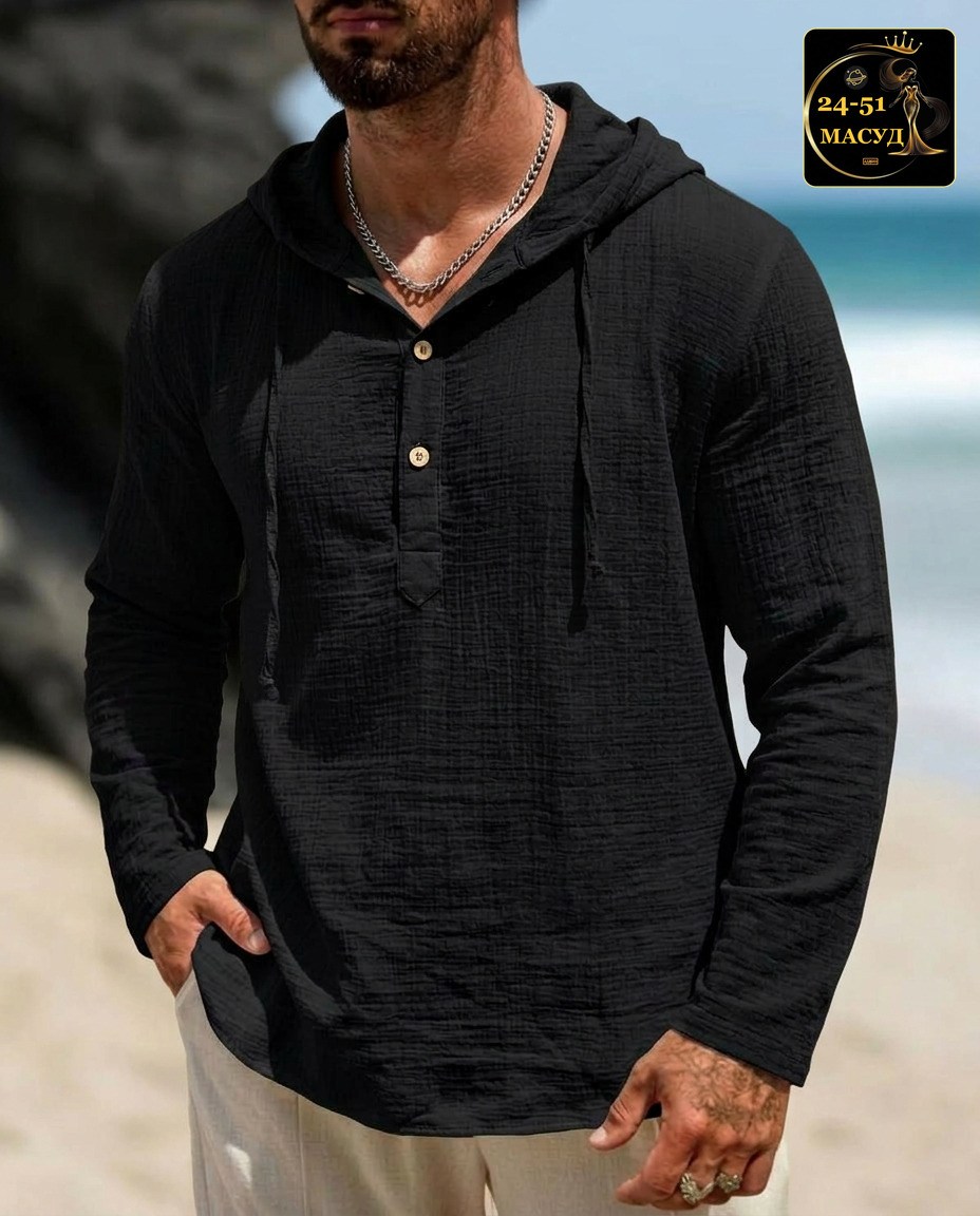 рубашка мужская с капюшоном,рубашка с капюшоном,рубашка льняная мужская,льняная рубашка,пляжная рубашка мужская