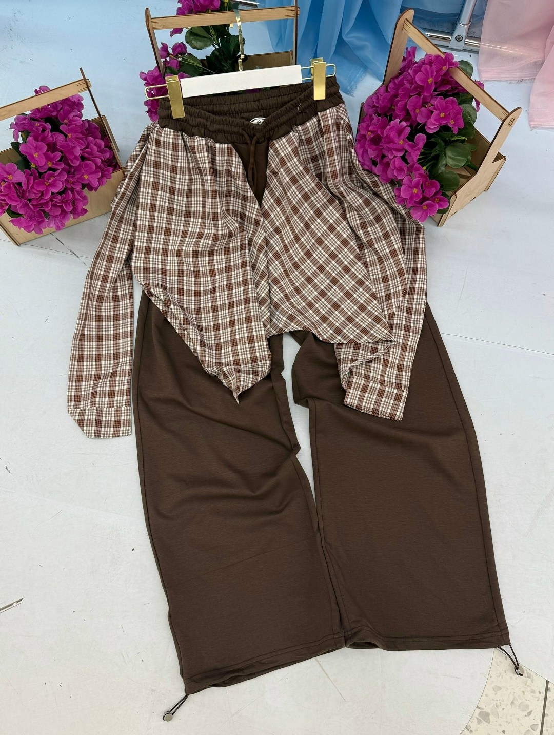 широкие брюки,штаны в клетку,повседневные брюки,брюки для дома