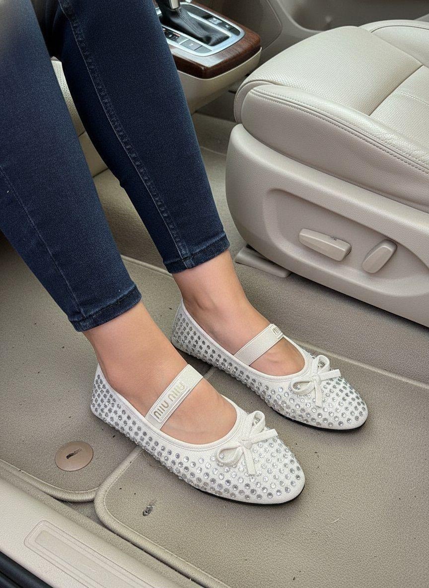 ,балетки miu miu,балетки миу миу,балетки,балетки со стразами