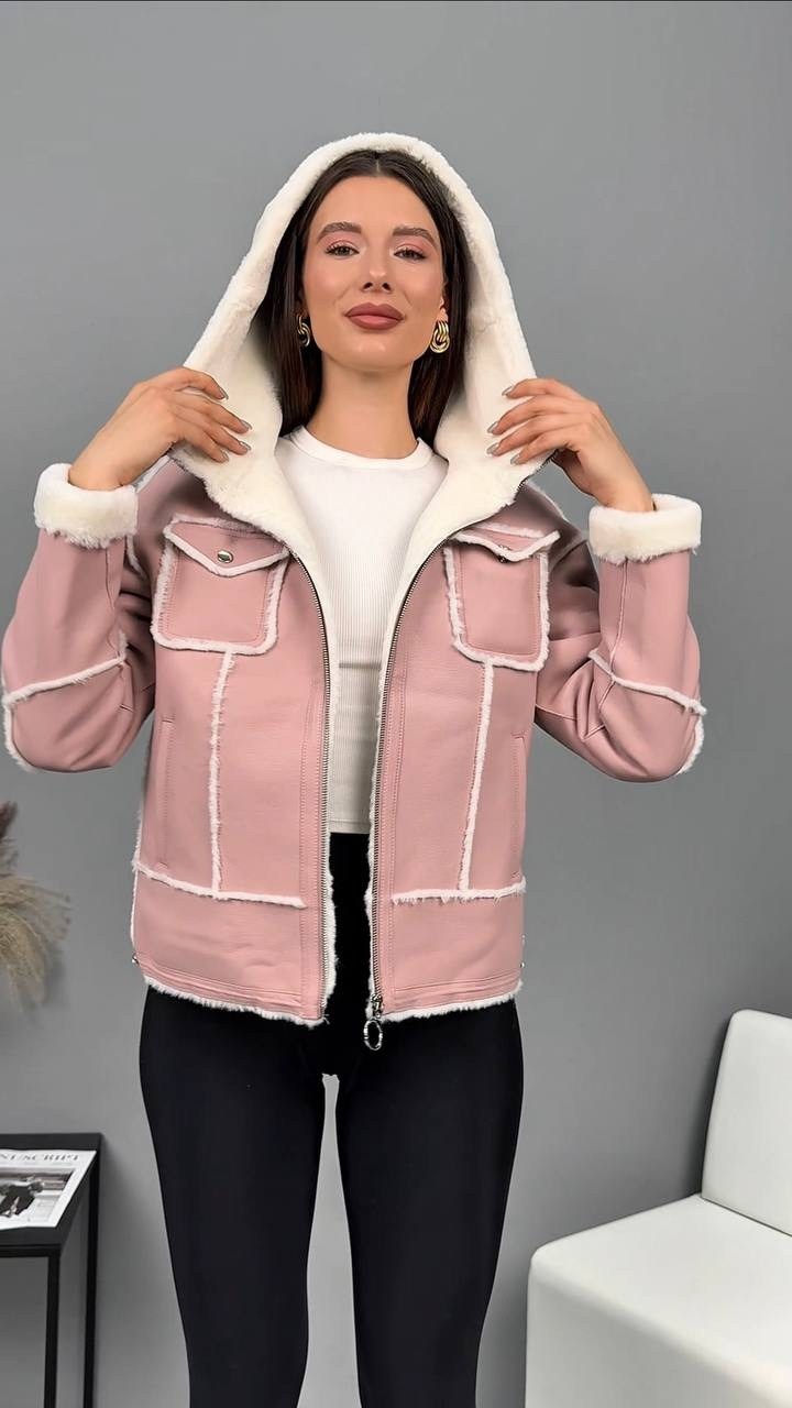 женская куртка,дубленка эко,розовая дубленка,куртка дубленка,женская дублёнка