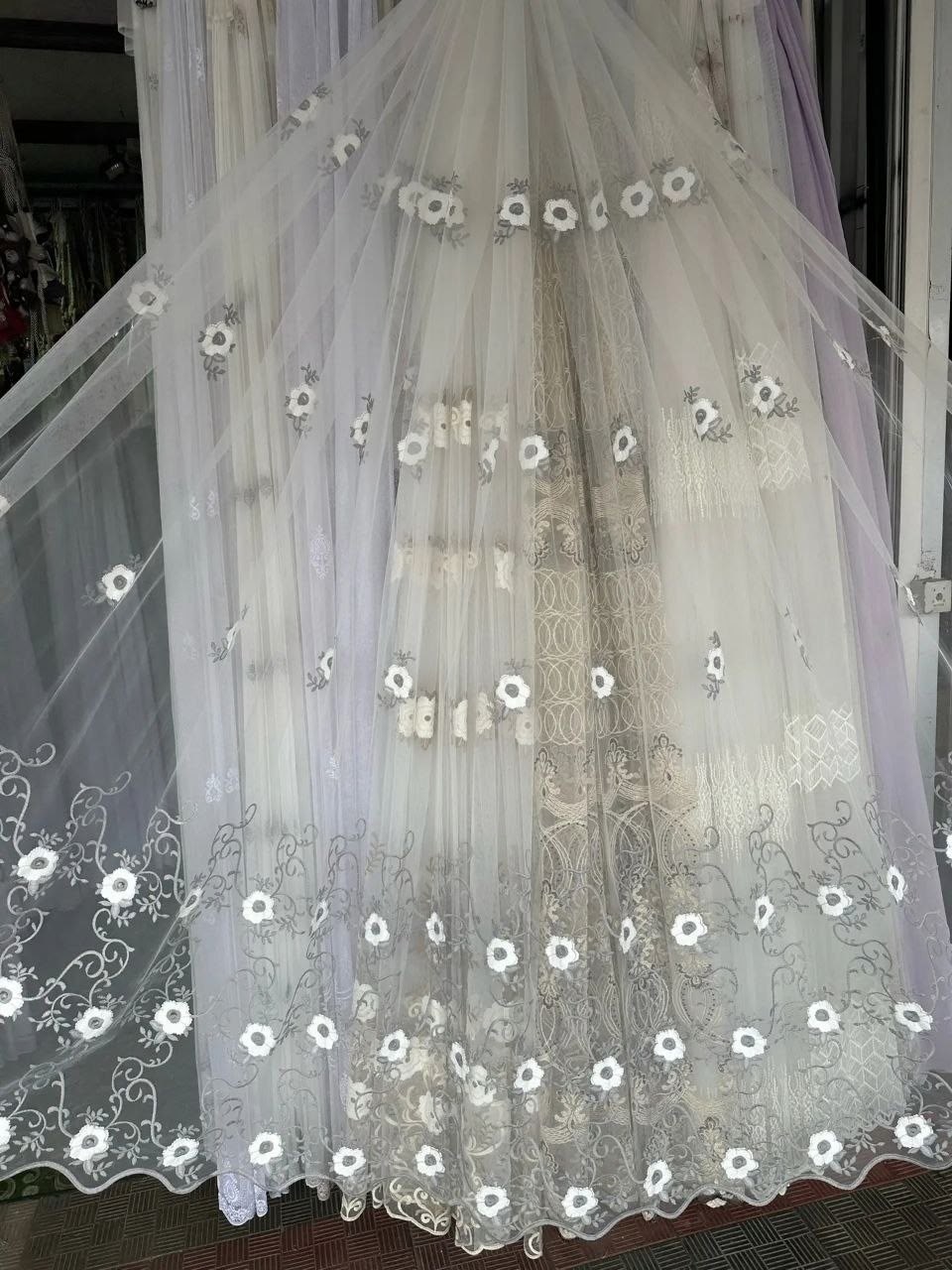 тюль прозрачная сетка "нежнятина",тюль с вышивкой,тюль сетка вышивка,тюль прозрачная,красивая тюль
