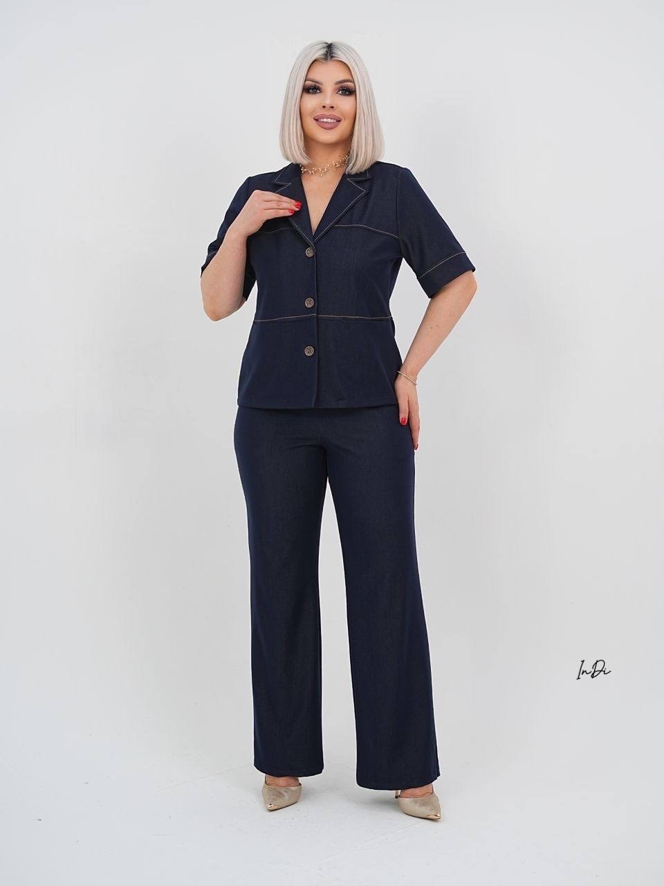брючный костюм,костюм нинель шик брючный,женские костюмы,костюм женский брючный,брючный костюм ninele 5959 синий