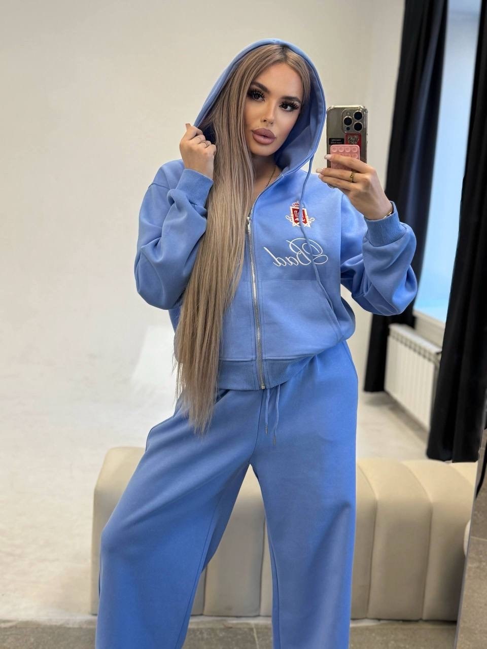 костюм спортивный,костюм спортивный на молнии палаццо с кулиской 05mrk цвет голубой,костюм спортивный на молнии палаццо с кулиской,спортивный костюм женский,женский костюм