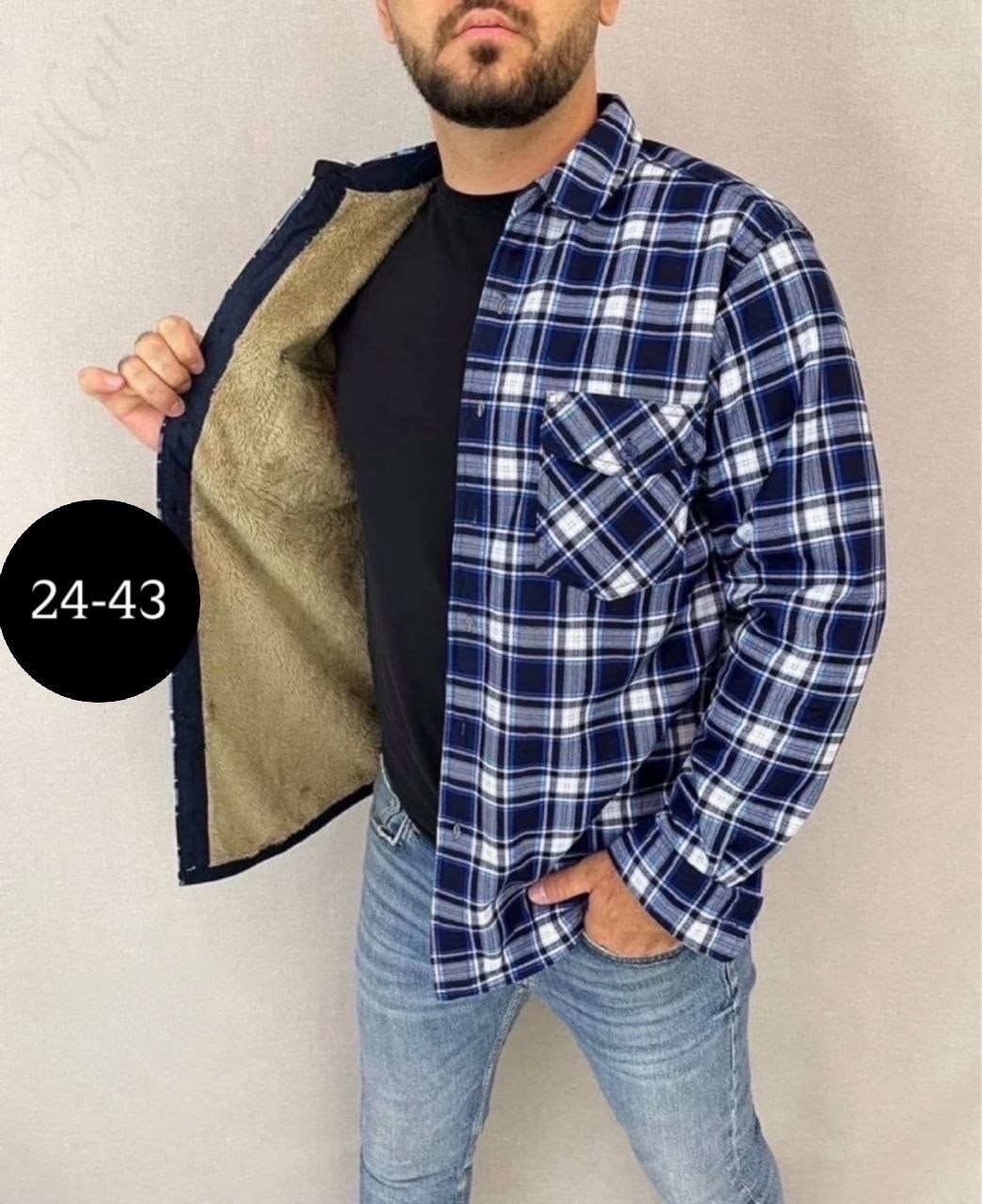 рубашка теплая на флисе,рубашка в клетку теплая h&h fashion,рубашка теплая мужская,рубашка мужская,рубашка с мехом