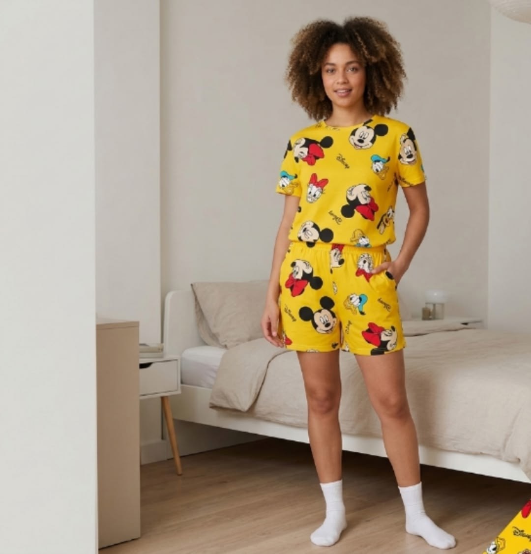 пижама женская,пижама женская с шортам,пижама для женщин,пижама с принтом,пижама микки маус твое