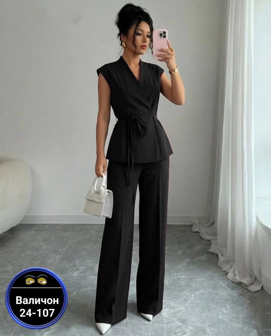 летний брючный костюм с жилетом bk06-10-1,брючный костюм,костюм женский брючный,белый костюм брючный,женский брючный костюм двойка
