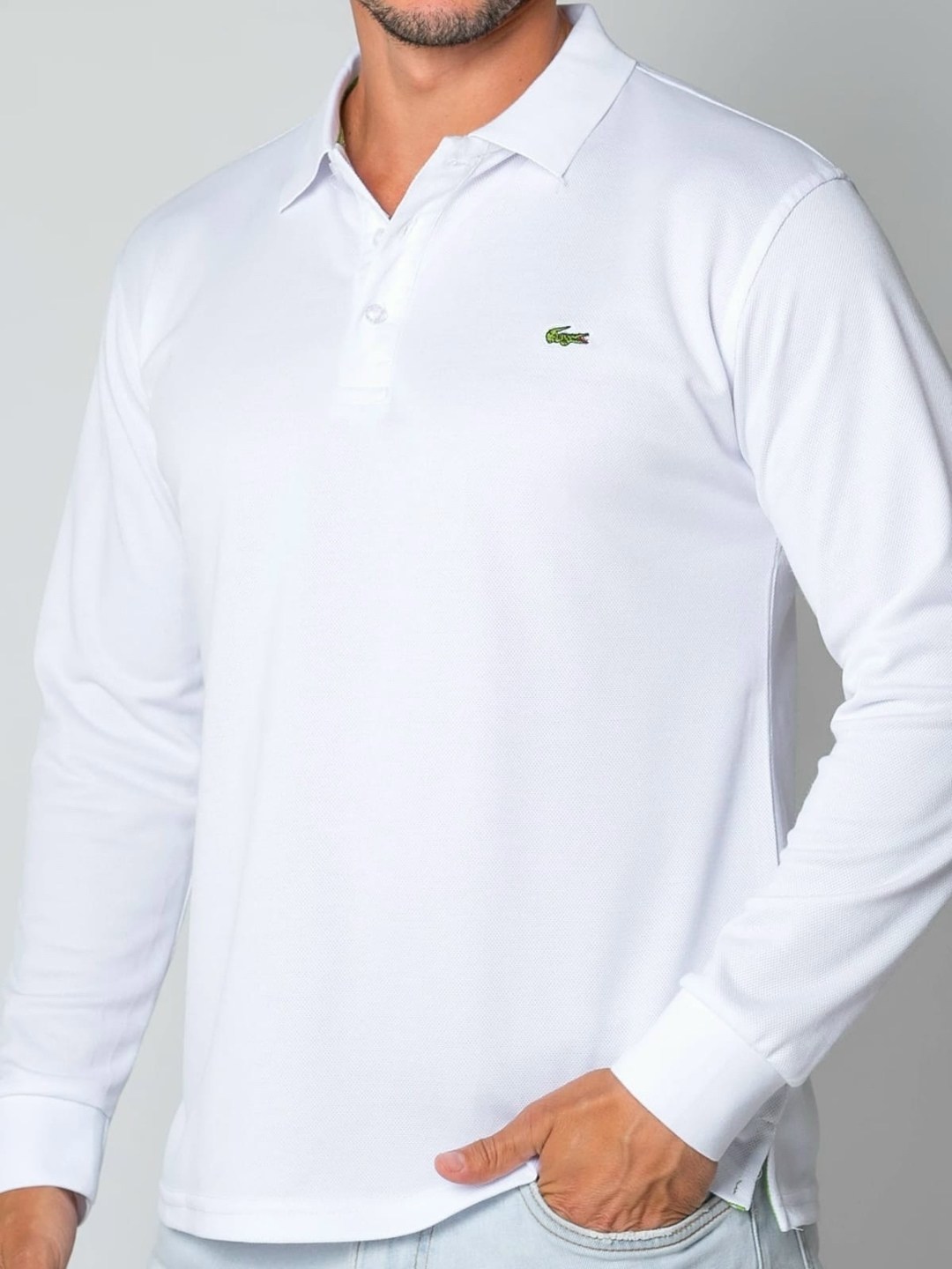 поло с длинными рукавами,поло lacoste long sleeve classic pique shirt белый,мужская кофта,лонгслив lacoste,поло белое мужское