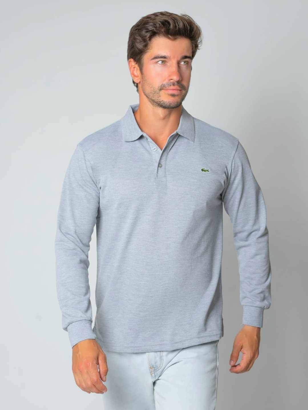 поло с длинными рукавами,мужская кофта,поло lacoste long sleeve classic pique shirt белый,лонгслив lacoste,lacoste поло