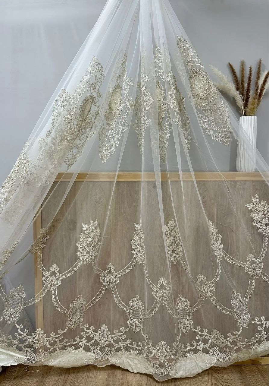 тюль прозрачная сетка "нежнятина",тюль с вышивкой,тюль сетка вышивка,тюль прозрачная,красивая тюль