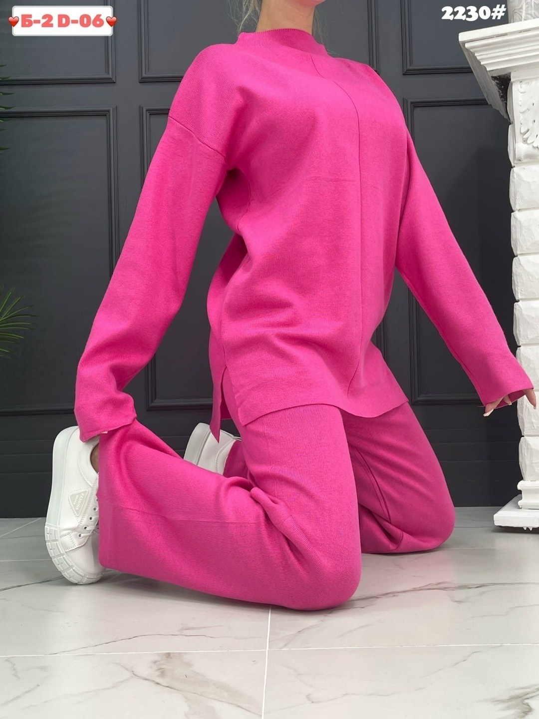 женский кашемировый костюм с широкими брюками и свитером,трикотажный костюм,женский костюм,костюм молочный,костюм с брюками