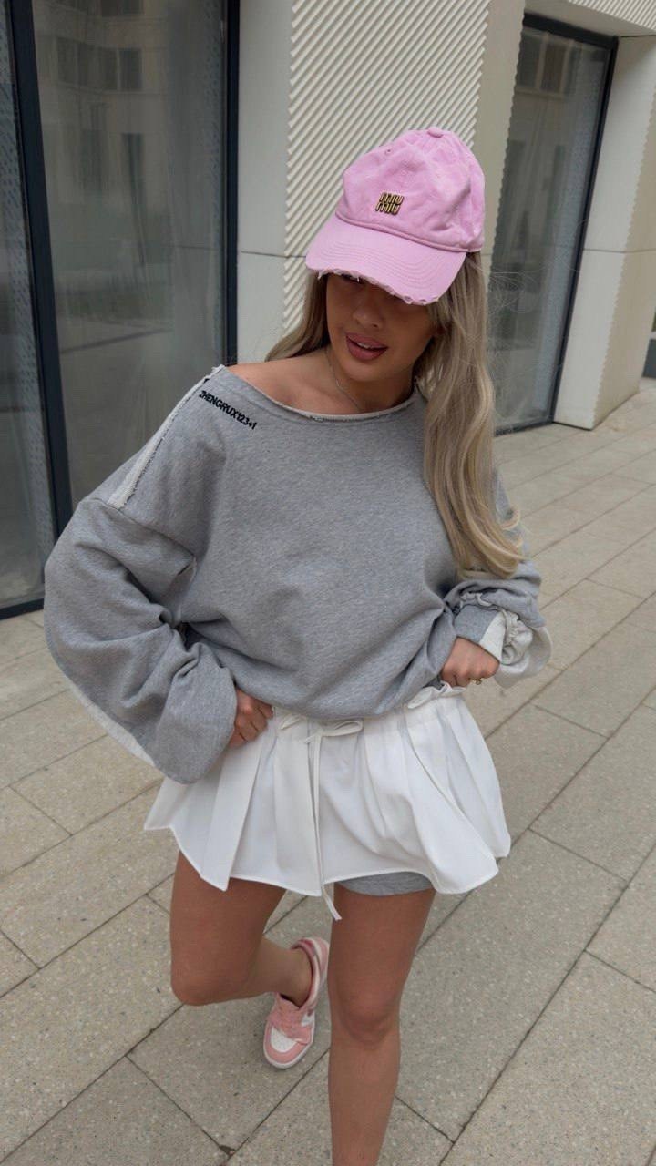 свитшот оверсайз,свитшот с юбкой,свитшот женская,модный свитшот,толстовки оверсайз