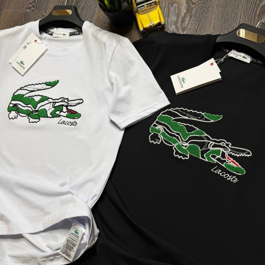 футболка lacoste,лакоста футболка,комплект футболок lacoste,мужская белая футболка lacoste crocodile print