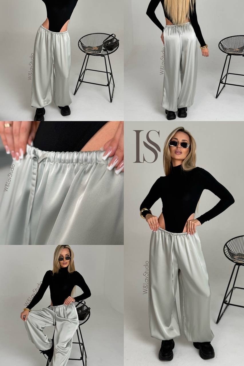 брюки шелковые,брюки эко,брюки серебро,брюки женские,брюки палаццо