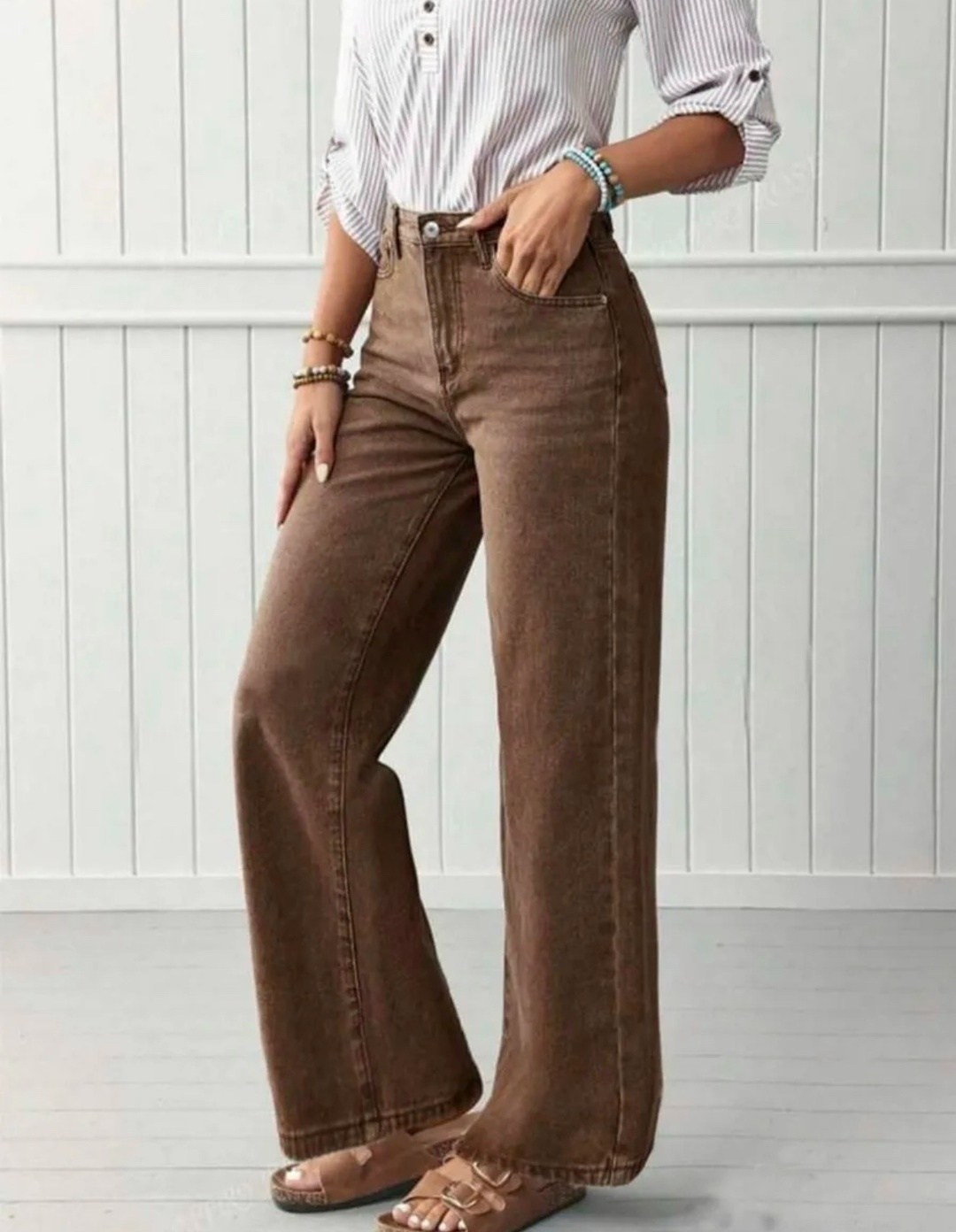 джинсы прямые широкие трубы salendo,джинсы широкие,женские джинсы,брюки джинсы,коричневые джинсы