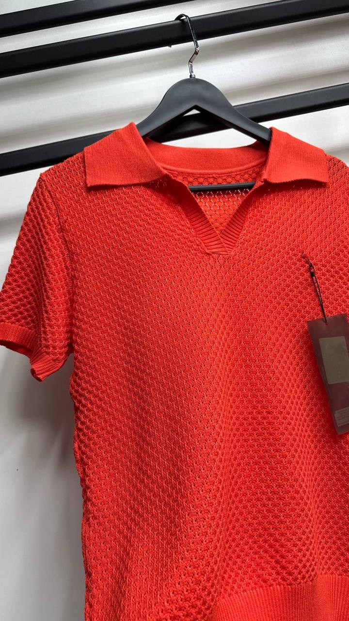 свитер поло,поло красное,поло вязаное,поло с воротником,поло