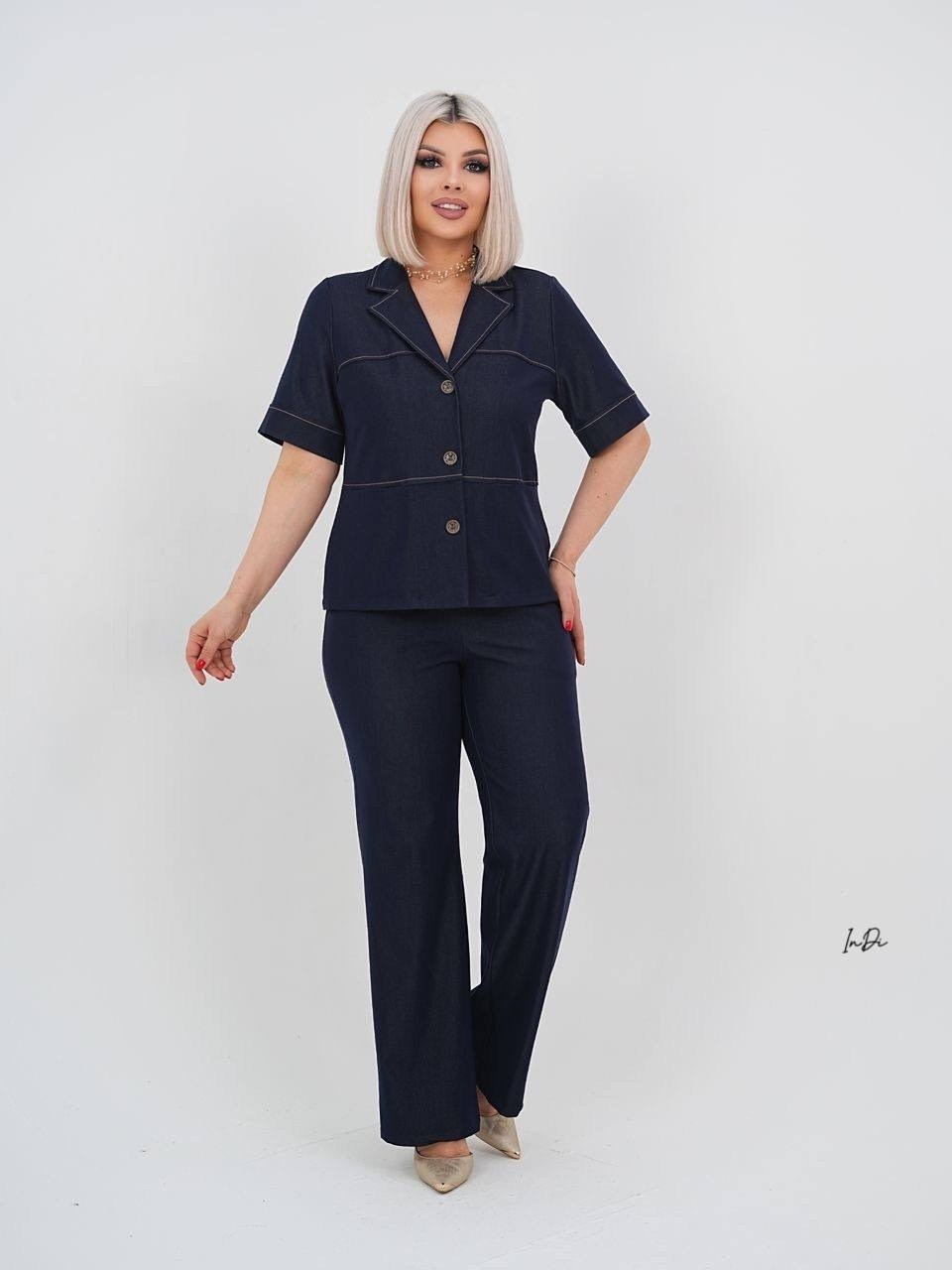 брючный костюм,костюм нинель шик брючный,женские костюмы,костюм женский брючный,брючный костюм ninele 5959 синий