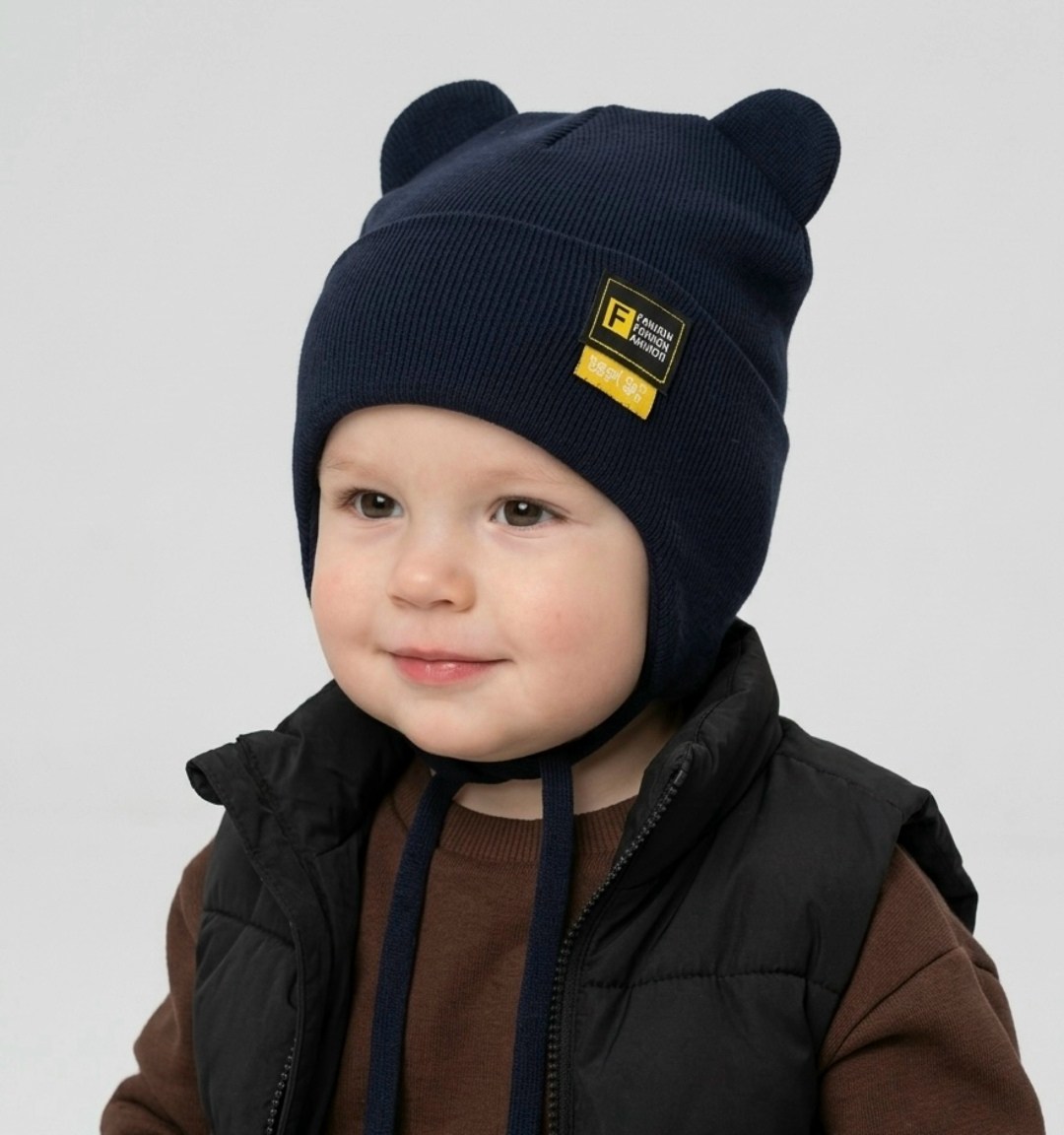 шапка для мальчика,шапка детская,шапка хлопковая на подкладе "мишка" 0+ bungly,шапка детская демисезонная,шапка для детей