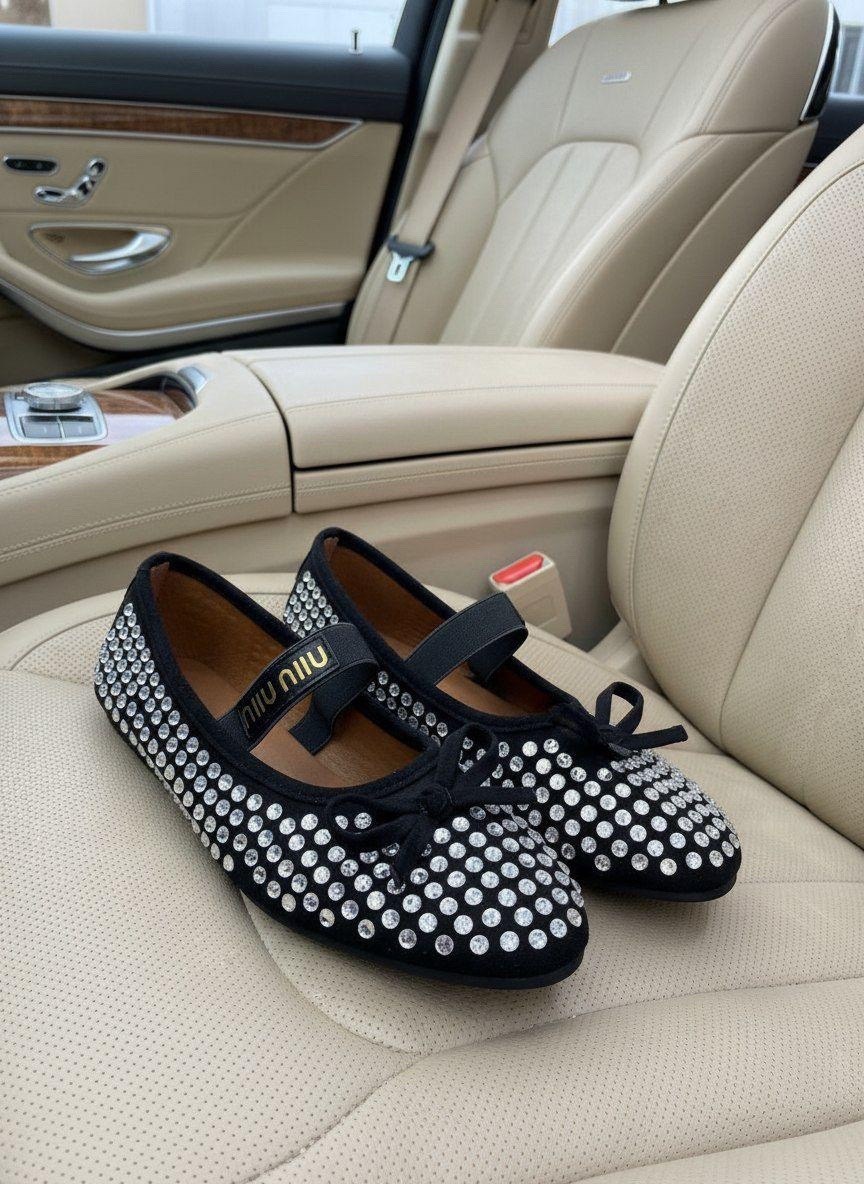 ,балетки miu miu,балетки миу миу,балетки,балетки со стразами