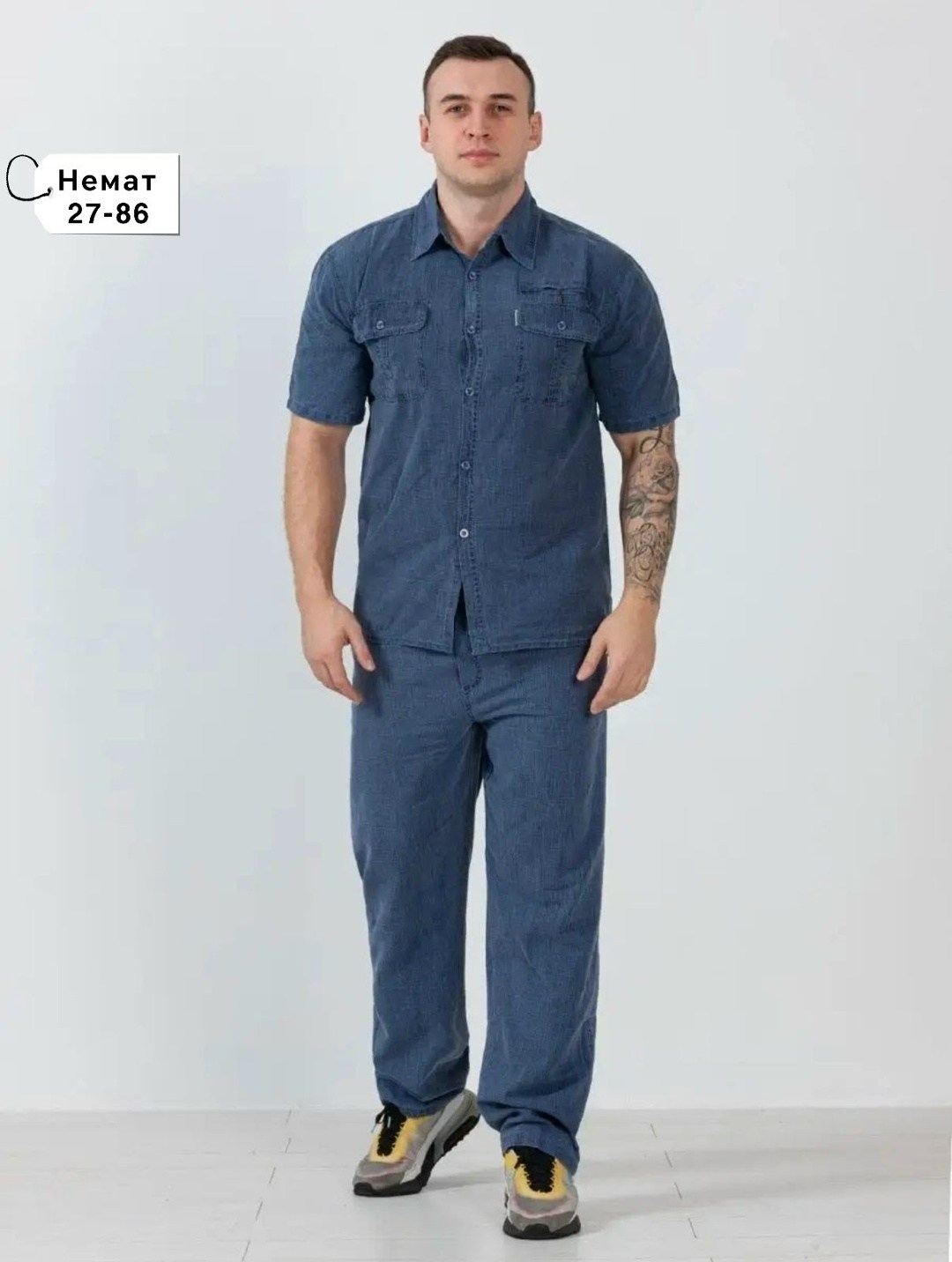 костюм летний мужской,комплект брюки и рубашка мужская,костюм с рубашкой,костюм летний мужской из льна,костюм мужской больших размеров из льна rubijeans 211147958