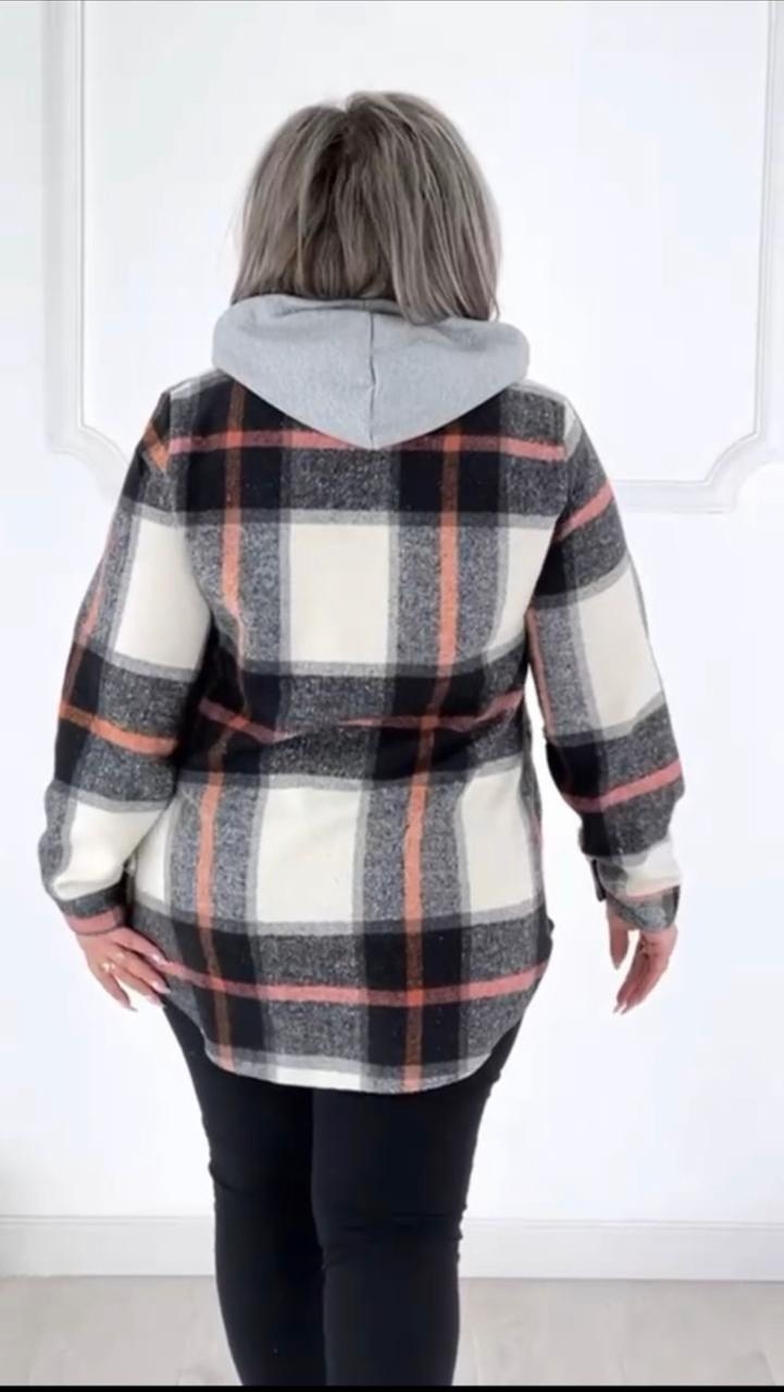рубашка теплая в клетку удлиненная,рубашка теплая в клетку,рубашка женская теплая большого размера в клетку,кофта в клетку,рубашка oversize в клетку
