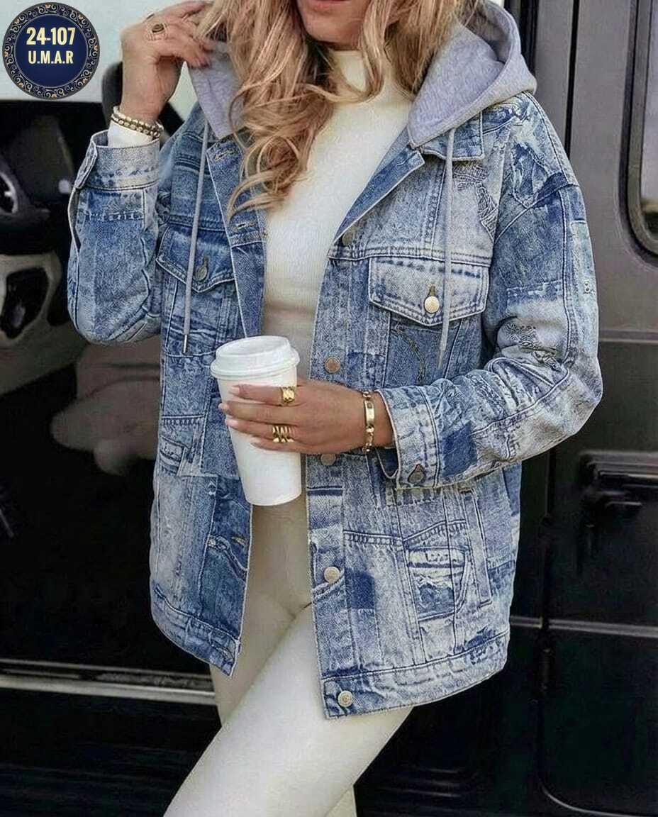 женская джинсовая куртка,джинсовая куртка,женская джинсовая куртка с капюшоном,джинсовая куртка с капюшоном,свободная джинсовая куртка