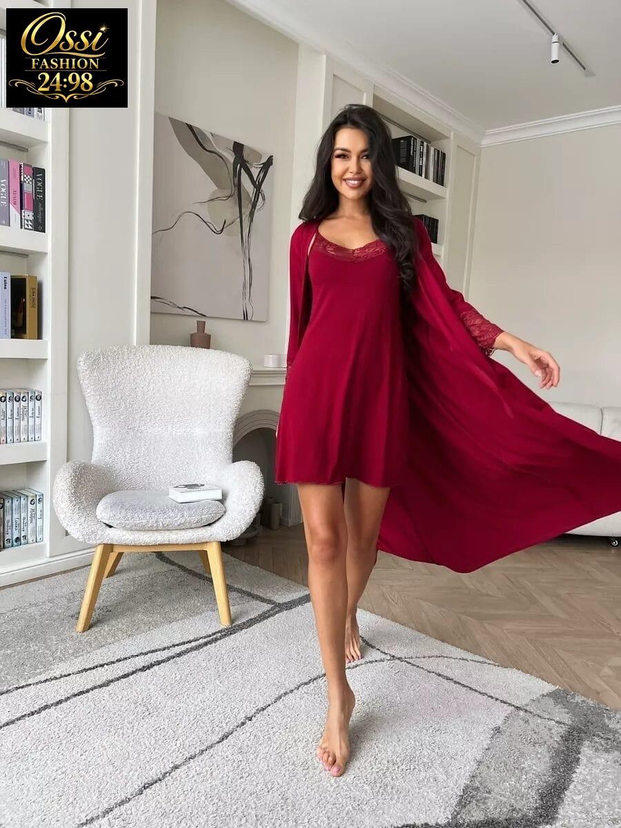 халат домашний с сорочкой комплект,комплект сорочка халат,комплект домашний женский,комплект халат и ночная сорочка,комплект халат