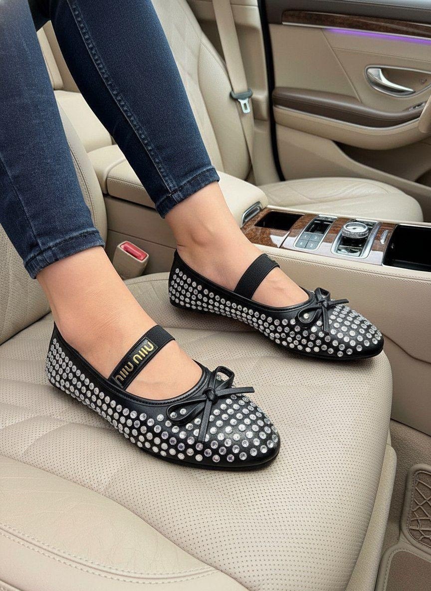 ,балетки miu miu,балетки миу миу,балетки,балетки со стразами