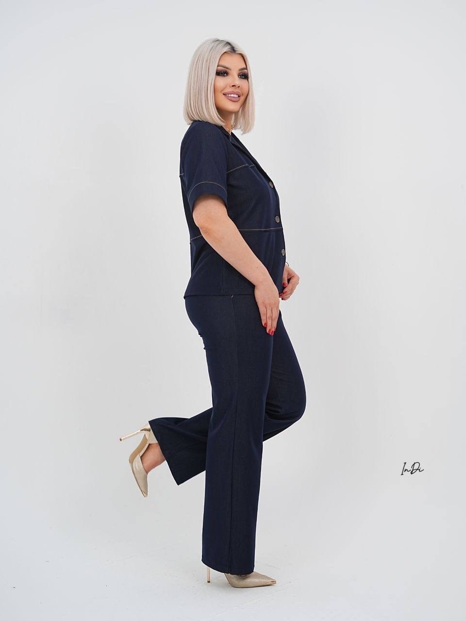 брючный костюм,костюм нинель шик брючный,женские костюмы,костюм женский брючный,брючный костюм ninele 5959 синий