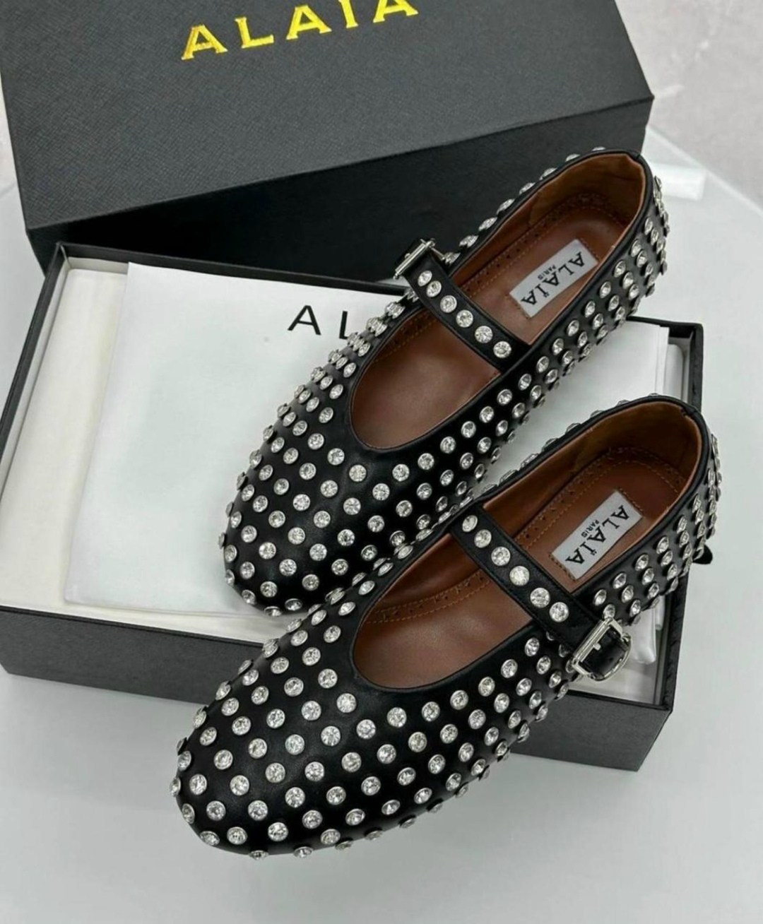 alaia балетки,,балетки женские,туфли со стразами,стильная