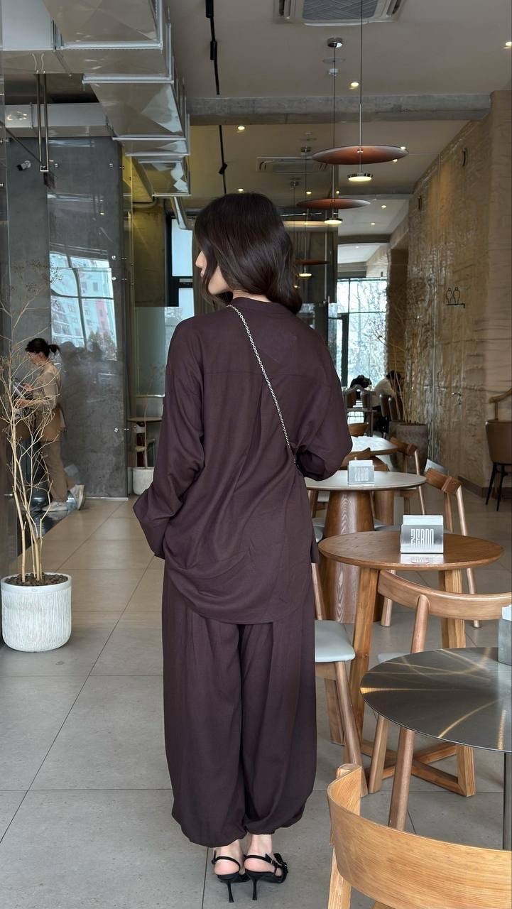 костюм льняной двойка с брюками и рубашкой emberens,костюм с брюками и рубашкой,костюм из льна брючный,льняной женский костюм,костюм