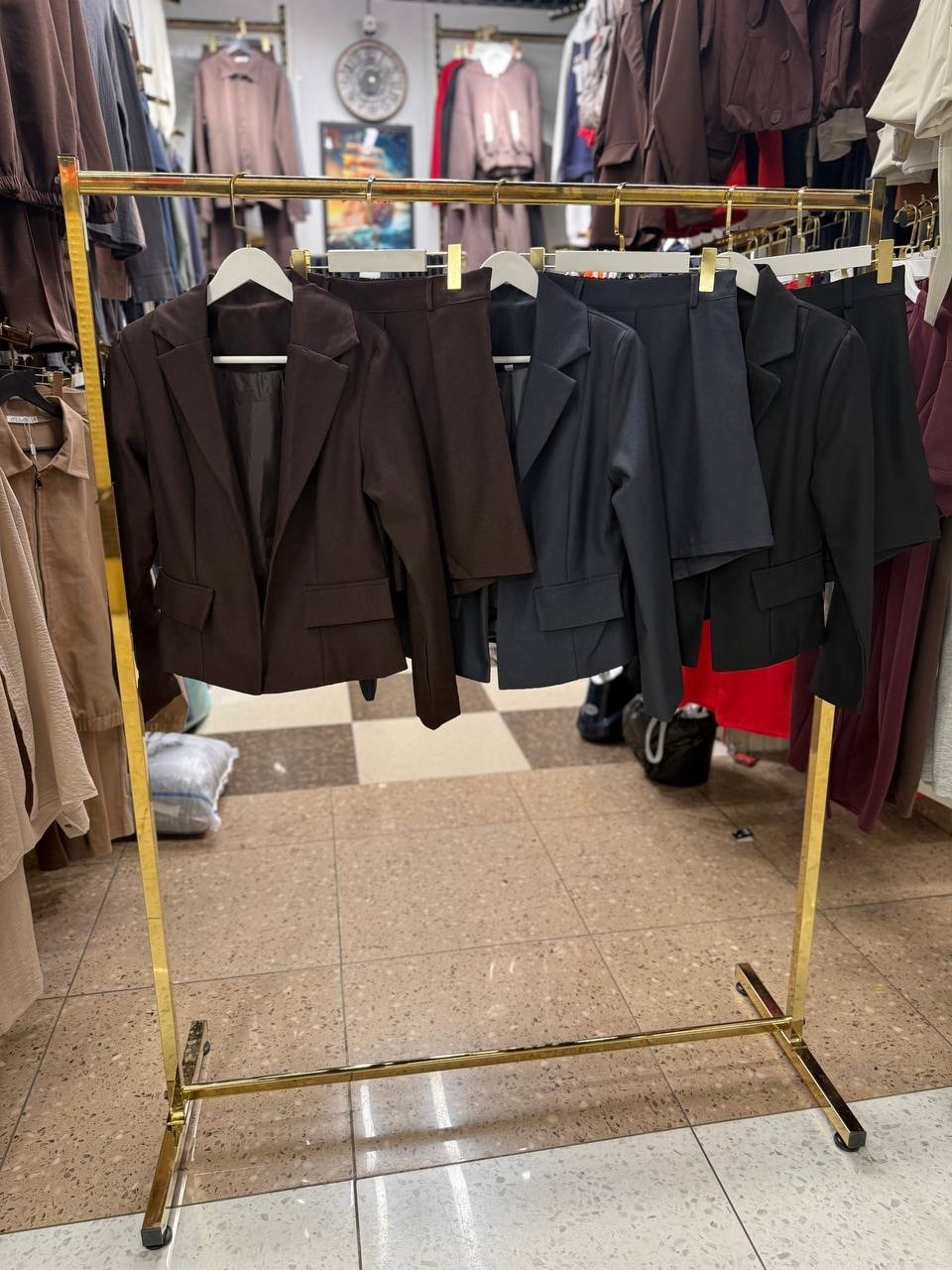 двойка костюм с пиджаком и шортами lr store,костюм с юбкой,женский пиджак,двойка костюм с пиджаком и шортами lr store песочный,костюм пиджак