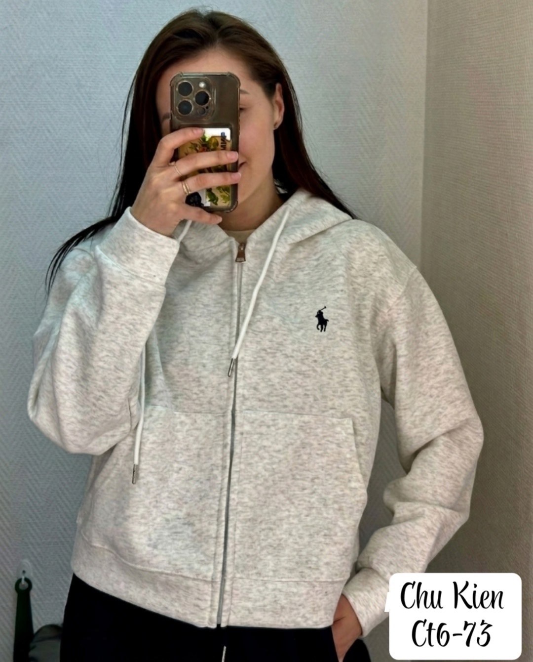 женская кофта,толстовки худи,женская толстовка,zip hoodie ralph lauren серое,толстовка