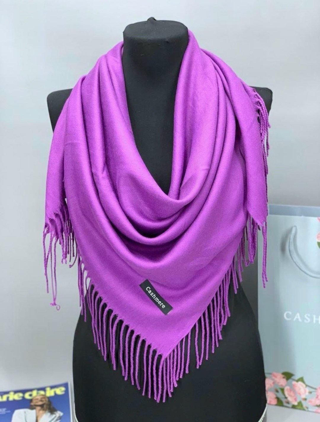 кашемировый платок,платки шарф,красный однотонный платок,платок женский однотонный,платки кашемир