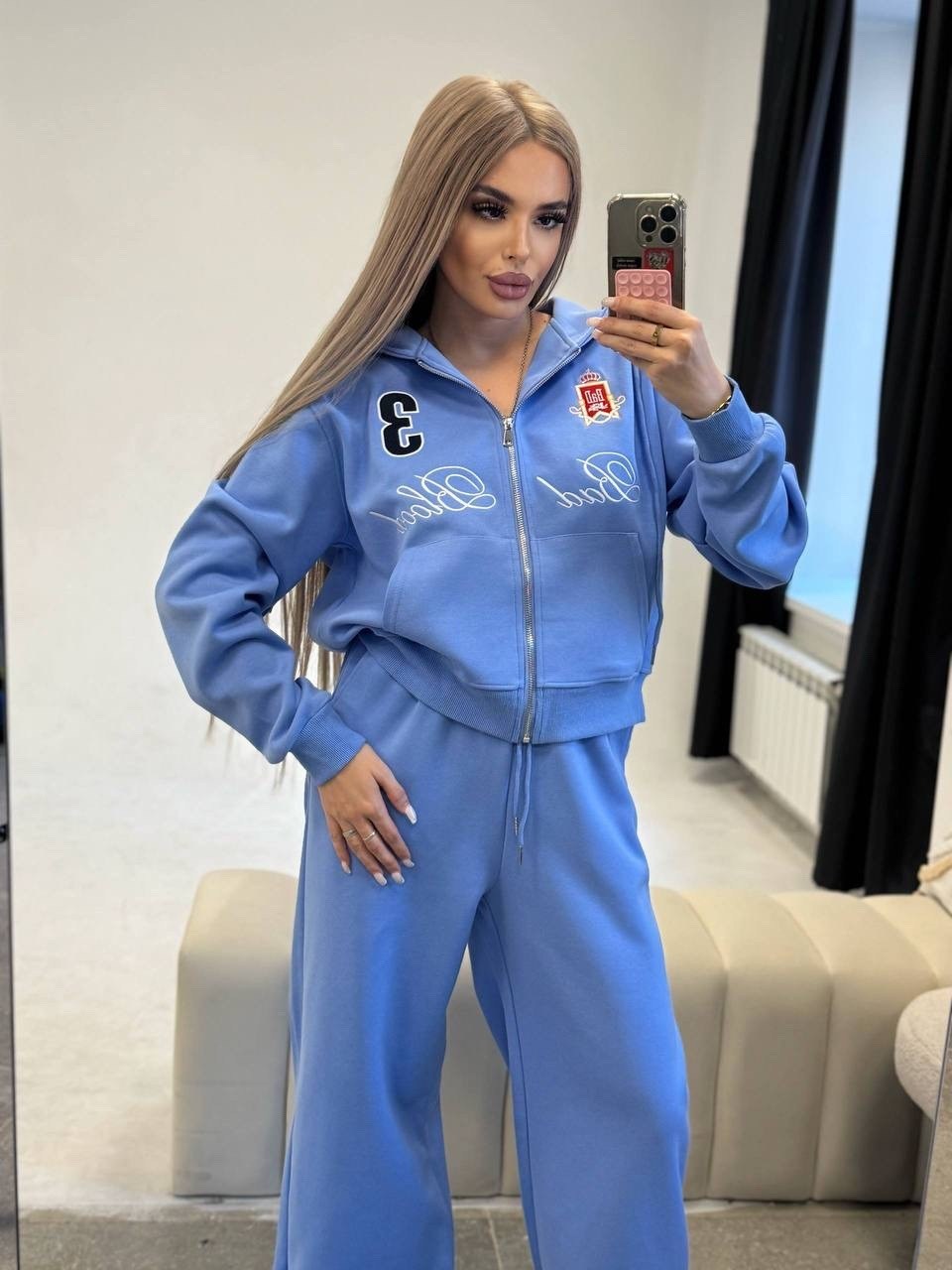 костюм спортивный,костюм спортивный на молнии палаццо с кулиской 05mrk цвет голубой,костюм спортивный на молнии палаццо с кулиской,спортивный костюм женский,женский костюм