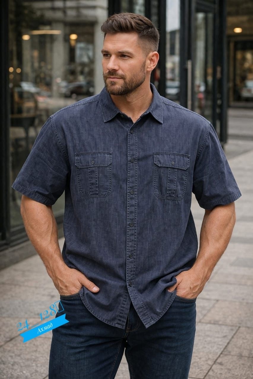 джинсовые рубашки мужские,повседневная рубашка,рубашка джинса,рубашка мужская,мужская джинсовая рубашка с коротким рукавом