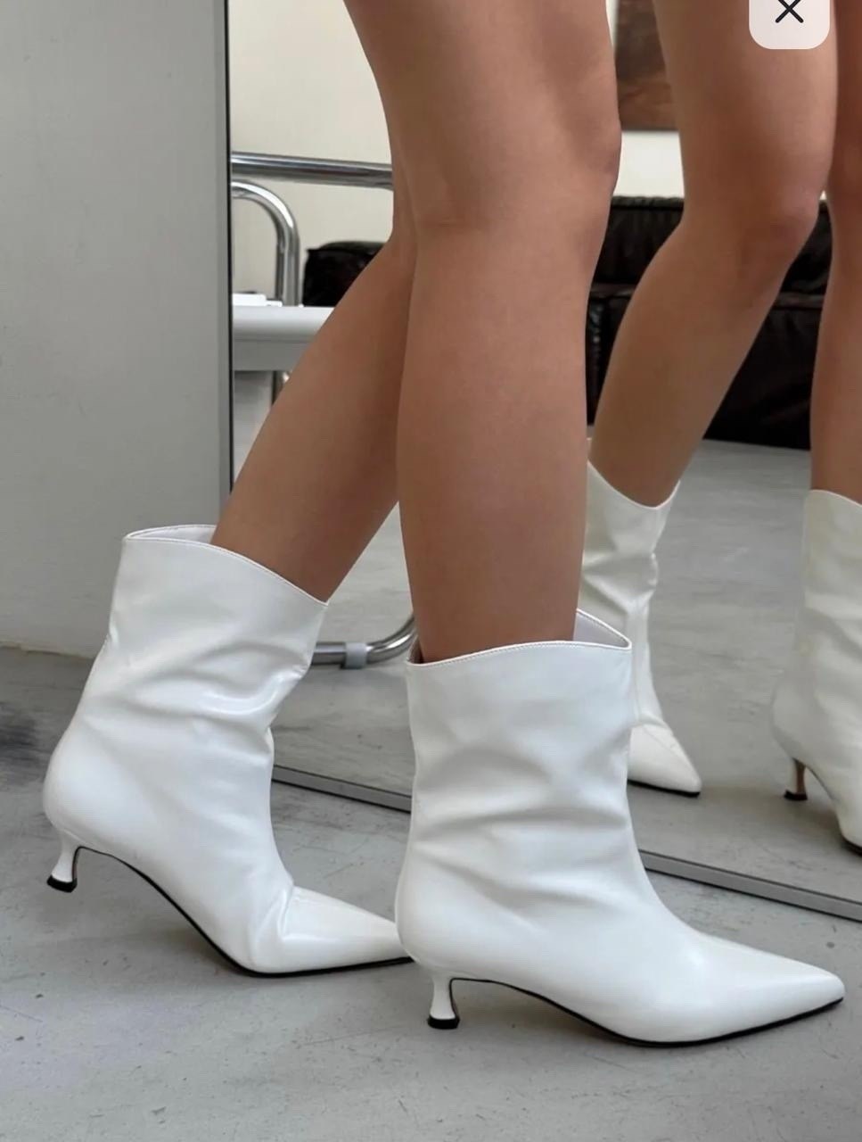 белые ботильоны,ботильоны женские,ботильоны модные,ботильоны демисезонные на каблуке,каблуки белые