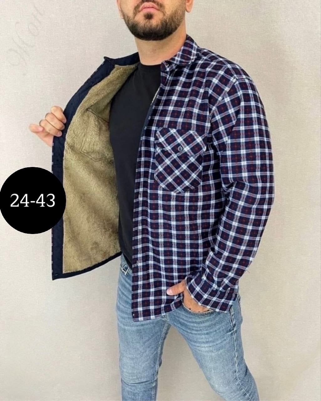 рубашка теплая на флисе,рубашка в клетку теплая h&h fashion,рубашка теплая мужская,рубашка мужская,рубашка с мехом