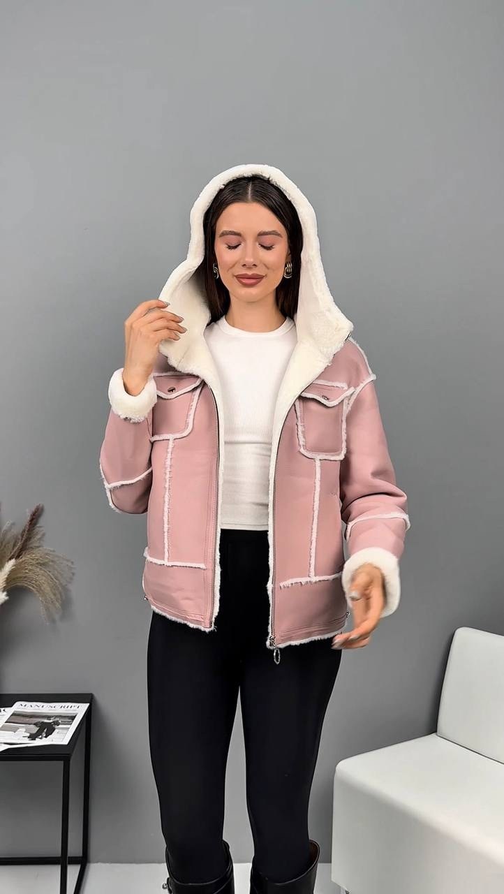 женская куртка,дубленка эко,розовая дубленка,куртка дубленка,женская дублёнка