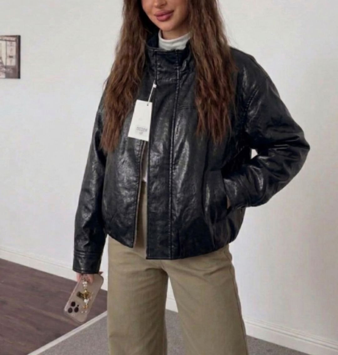куртка женская кожаная,куртка бомбер,куртка бомбер женская,кожаная куртка,куртка бомбер из экокожи emberens