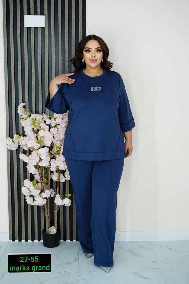 женские костюмы,костюм спортивный женский,костюм двойка,костюм синий,костюм брючный нарядный больших размеров ltmoda 365066989