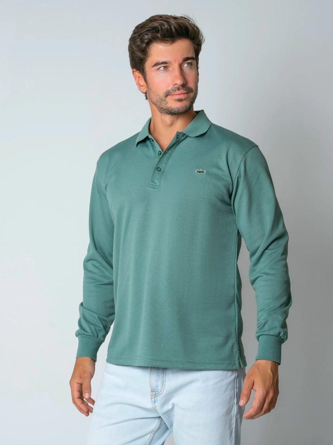 поло с длинными рукавами,мужская кофта,поло lacoste long sleeve classic pique shirt белый,лонгслив lacoste,lacoste поло
