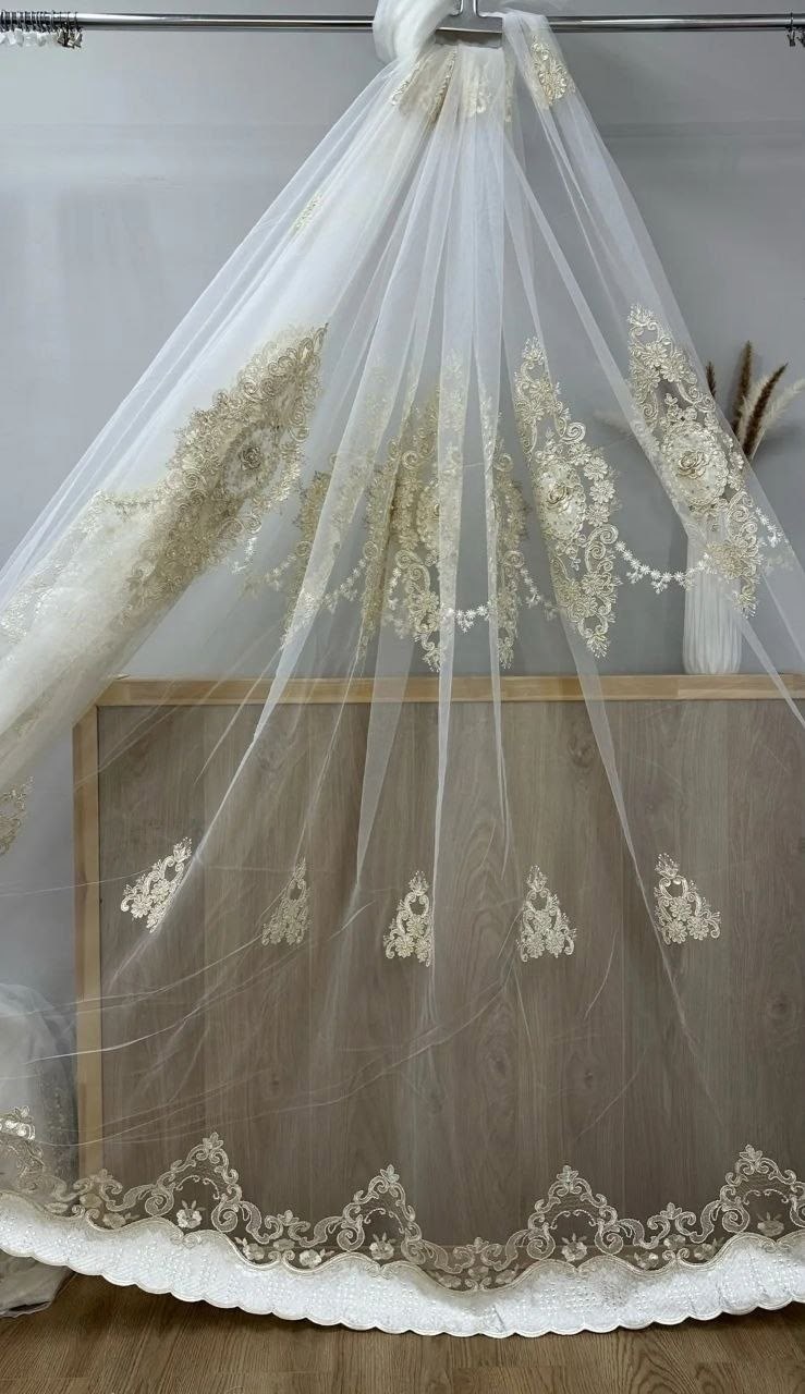 тюль прозрачная сетка "нежнятина",тюль с вышивкой,тюль сетка вышивка,тюль прозрачная,красивая тюль